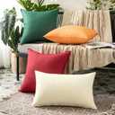 MIULEE Pack of 2 Decorative Outdoor Waterproof Wine Red Pillow Covers Garden Cushion Sham Christmas Throw Pillowcase Shell for Spring Patio Tent Couch 18x18 Inch Wine Red