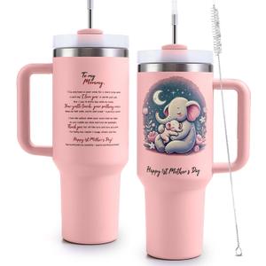 First Mothers Day Gifts  Happy 1st Mothers Day Tumbler 40oz  Stainless Steel Cup with Lid & Straw  Insulated Coffee Travel Mug for Mom-to-Be, Baby Shower Gifts, New Mom Present