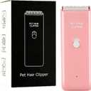 Dog Cat Home Hair Waterproof Clipper Portable Electric USB Rechargeable Pet Grooming Tools Low Noise Shaver Cordless Trimmer for Small and Large Pets (Pink)