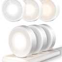 EZVALO LED Puck Lights with Charging Station, Rechargeable Sitck On Tap Lights, Wireless Closet Light, 3 Color Temps, Under Cabinet Lights, 2.5'' Mini Touch Light for Kitchen,Pantry,Shelves(6 Pack)