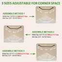 Diamond Shaped Shower Curtain Rod, Adjustable [Both Sides: 22.5" - 35.4", Middle: 12.6" /28.3" / 43.7"] Corner Shower Curtain Rod Pole for Bathroom, Clothing Store with 12 Hooks & Ceiling Support