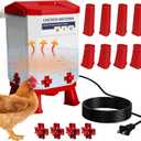Nexum 3-Gallon Heated Chicken Waterer  All-Season Poultry Drinker with 4 Nipples and Stand, Keeps Clean & Unfrozen, Easy-Fill, Low Maintenance for Chickens, Ducks & Quail (Red, 12L) (Red, 12L)