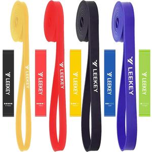 LEEKEY Resistance Bands Set for Pull-Up Assistance & Full-Body Training, Multi-Level Exercise Bands with Bag for Home Workouts, Physical Therapy, Strength Training (Men/Women) (5-85LBS COLOR+Mini Bands)