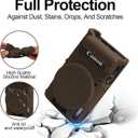 Easy Hood Case for Canon PowerShot IXY 650/ELPH 360 Camera, Soft Silicone Camera Cover with Removable Lens Cap, Slim Fit Anti-Scratch Carrying Protective Case Camera Body Skin Sleeve(Brown)