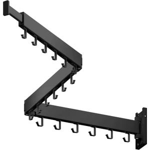 Clothes Drying Rack Wall Mounted,Drying Rack Clothing,Laundry Drying Rack,Wall Mount Clothes Hanger Rack,Laundry Rack Folding,Retractable Clothing Rack,Collapsible Clothes Hanging Rack (Hooks, Black)