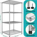 24"Depth Metal Wire Shelving Unit Metal Shelf Adjustable Storage Rack Kitchen Storage shelves 4 Tier Commercial Heavy-Duty 2200 LBS Sturdy Standing Steel for Home Garage Pantry 24"Dx 30"Wx59"H