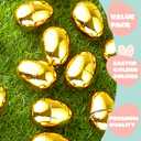 JOYIN 36Pcs Gold Easter Eggs, 2.3" Metallic Plastic Empty Eggs Fillable for Easter Hunt Supplies, Basket Stuffers, Toys Filling Treats, Party Favor