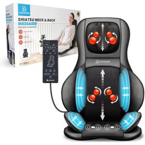 COMFIER Neck Back Massager with Heat, Shiatsu Massage Chair Pad 2D/3D Kneading & Compression Massager, Full Body for and Back,Shoulder,Thighs,Gifts Mom,Dad, Black, 1.0 Count Father