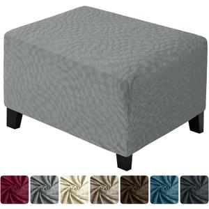 ZNSAYOTX Ottoman Covers 2025 Fashion Rectangle Footrest Slipcovers, Universal Square Stool Cover with Elastic Bottom, Soft Durable Washable Footstool Cover Ottoman Foot Stool Protector (Extra Small) (Light Grey)