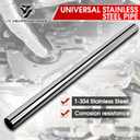JY PERFORMANCE 2.5'' Stainless Exhaust Pipe Universal Custom Exhaust Straight Pipe Stainless Steel T304 Tubing Piping | 47.3 Inch Long (2.5 Inch OD-2PCS)