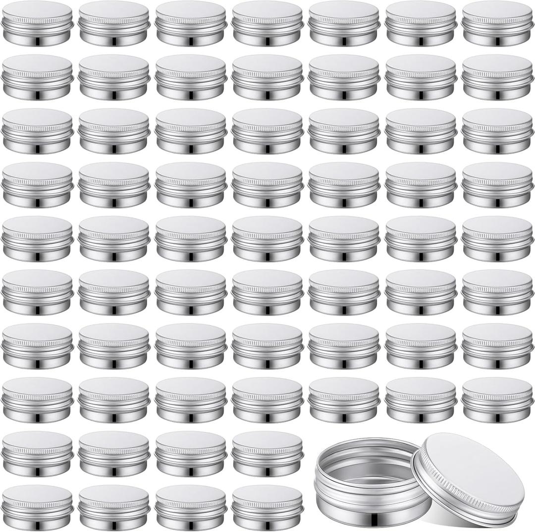 300 Pcs 0.5 oz Salve Tins with Lids Bulk Lip Balm Containers Round Metal Containers with Screw Top Lids Aluminum Silver Tin Cans for DIY Salve Candle