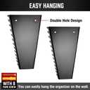 ALOANES 52-Slot Metal Wrench Organizer, Heavy Duty Tool Tray for Tool Box, Fit SAE & Metric Wrench Storage, 4 Pack Wrenches Holders(Black)