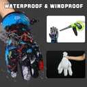 Snow Gloves, Waterproof Warm Ski Gloves Thermal for Winter, Fit Both Men & Women, Gift for Parent Child