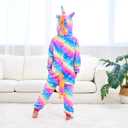 FZOSM Cute Girls Unicorn Halloween Costume Cosplay Onesie (7-8 Years, Blue/Pink)