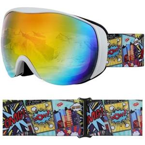 YooxArmor OTG Kids Ski Goggles Kids Snowboard Goggles for Boys Girls Toddler Youth Kid Snow Goggles Anti-Fog UV400 Protection