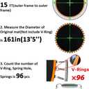 Trampoline Mat, Fits 15 ft Frame Using 96 pcs 6.5 in Spring, Trampoline Replacement Mat for 15 ft Trampoline, Compatible with 96 pcs 6.5 in Spring, Reinforce, UV-Resistant, with Spring Hook and Gloves