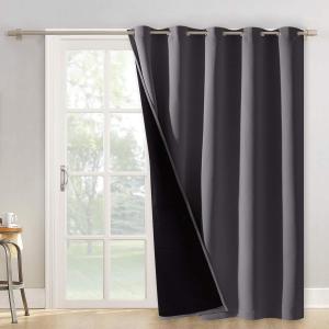 NICETOWN 100% Blackout Privacy Curtain, Room Divider, Closet Door Cover (1 Panel, 62" x 84", Gray) (Grey)