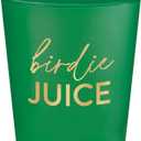 Slant Party Supplies Plastic Shot Glass Cups - 10-Count Disposable Reusable Mini Drink Glasses, 2-Ounce, Golf - Birdie Juice