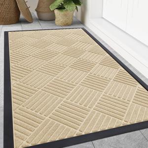 Smiry Front Door Mat Outside Entrance, Natural Rubber Doormat, 71x47 Inch