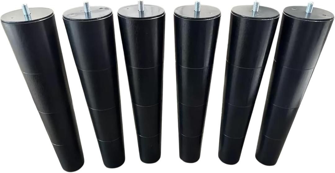 12 inch Tempurpedic Tapered Adjustable Base Legs Set of 6, M8 Threading.