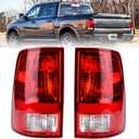 Tail Light Halogen Type Compatible With 2009-2018 Dodge Ram 1500 2500 3500 NON-LED Model Driver and Passenger Side Taillight Rear Lamp Assembly with Bulbs # 55277415AD 55277414AE
