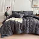 Maple&Stone Twin XL 5 Piece Comforter Set, Dark Grey, 68" X 88"