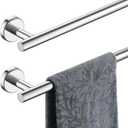 JQK Chrome Bath Towel Bar, 33 Inch 304 Stainless Steel Thicken 0.8mm Towel Rack Bathroom, Towel Holder Polished Finished Wall Mount, Useable Length 30 Inch 2 Pack, TB110L30-CH-P2