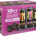 REIGN Total Body Fuel Variety Pack, Orange Dreamsicle, Reignbow Sherbet, White Gummy Bear, Fitness & Performance Drink, 16 Fl Oz (Pack of 12) (EXP 01/24/28)