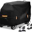 Upgraded Mobility Scooter Storage Cover, 600D Heavy Duty Scooter Weather Cover, Mobility Scooter Cover with Waterproof Strip, Anti-UV, Water Resistant - 49"x 23"x 39" (Black)