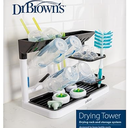 Dr. Brown's Drying Tower, StandUp Drying Rack, Countertop Baby Bottle Drying with Organized Storage for Baby Essentials, Space Saving Vertical Rack