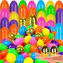 Olixmlya 500 PCS 2.4" Fillable Plastic Easter Eggs, Empty Easter Eggs Colorful Plastic Eggs Bulks Easter Basket Stuffers Hunt Easter Party Favor for Kids Teens Boys Girls