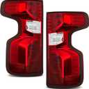 Tail Lights Assembly Fit For 2019-2023 Chevy silverado 1500 / 2500HD / 3500HD 19-23 Chevy Silverado 1500 / 2500HD / 3500HD HD Rear Brake Lamp Included Bulbs Left And Right Side (Dark red)