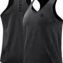 NELEUS Men's Running Tank Top Dry Fit Y-Back Athletic Workout Tank Tops (Gray, XL)