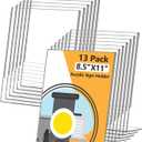 13 Pack Acrylic Sign Holder 8.5x11, L-Shape Clear Plastic Display Stands for Tabletop, Slanted Back Menu Flyer Paper Photo Picture Frame Display Stand for Restaurants Office Store Show Fair