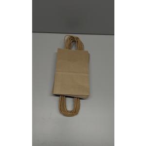 5.25x3.25x8.25 Inch Small Plain Brown Kraft Paper Bags with Handles Bulk 19 Pack