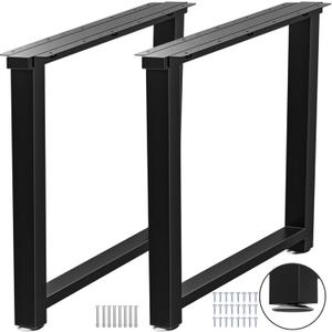 Metal Table Legs Heavy Duty, 28H x 35W, Metal Furniture Legs for Dining Desk Bench and Coffee Table, Industrial Black DIY Iron Bench Legs, Set of 2 (28"Hx35"W, Rectangle)