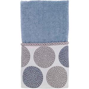 Avanti Linens - Fingertip Towel, Soft & Absorbent Cotton Towel (Dotted Circles Collection, Mineral)