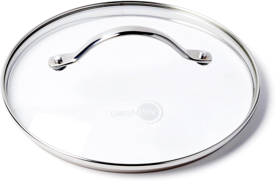 GreenPan 8.5" Universal Glass Lid with Stainless Steel Handle, Tempered Glass Lid for Frying Pan Skillet, PFAS-Free