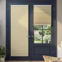 No Drill Blackout Cellular Shades for French Doors, 1 Pack, 22"x40", Beige