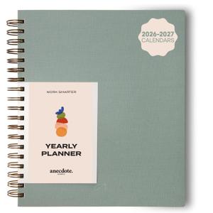 Anecdote Spiral Planner w/2026-2027 Calendar (8.5" x 10") | Start Anytime - 52 Weeks, Undated Planner Pages | To-Do List Organizer, Plan Your Success, Achieve Productivity Goals (Dutch Blue)