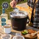 BUZIO 7.4 Qt/7 L Large Insulated Ice Bucket with Lid and Scoop & Tongs, 7 Liters