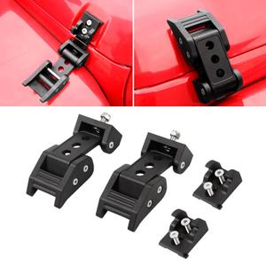 RT-TCZ for Wrangler Hood Latch Lock Catch, Aluminum Hood Latches for Jeep Wrangler 2007-2017 JK JKU 2018+ JL JLU 2020+ Gladiator JT Black Exterior Accessories 2pcs