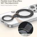Syncwire Magnetic Phone Ring Holder for MagSafe [Ultra-Thin] Cell Phone Grip Holder Magnet Ring Stand Compatible with iPhone 16 15 14 13 12 11 series-Black