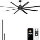 84'' Ceiling Fans No Light - Remote & APP Control, Large Industrial DC Motor Fan for Covered Outdoor Patios, Shop, Garage, Black without Light