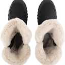 POLAR Womens Memory Foam Twin Zip Opening Pull On Nylon Waterproof Thick Faux Fur Lined Winter Rain Snow Boots