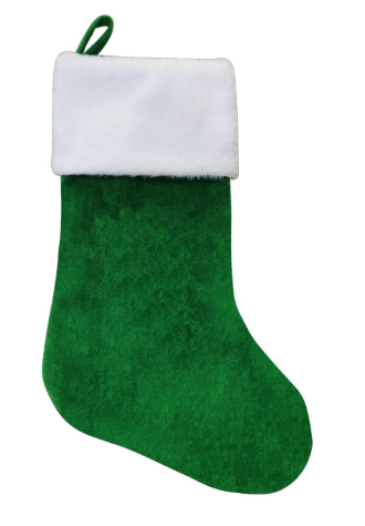 Fluffy Christmas stocking for Gifts, Green