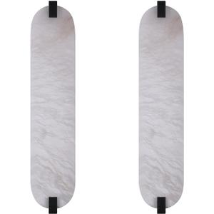 2 Pack 4 Light 25" Natural Alabaster Oval Marble Farmhouse Bathroom Black Wall Sconce