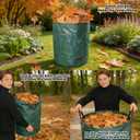 2-Pack Extra Large Yard Waste Bags, 132 Gallon Reusable Garden Bags with Gardening Gloves, Heavy Duty Leaf & Lawn Chute, Collapsible Clean-up Containers for Debris, Camping & Recycling