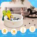 HARBOLLE Baby Ball Pit 35.4" Soft Round Memory Foam Ball Pits NOT Included Balls Indoor Outdoor Playpen for Babies Toddlers Kids Great Gift for Girls Boys, White