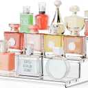 Yieach 3 Tier Acrylic Sands for Display,12 Inch Perfume Organizer,Cologne Stand,Cupcake Display and Funko Pop Stands,Clear Tiered Tray Stand,Acrylic Riser for Figure,Collectibles,Makeup or Spice Shelf